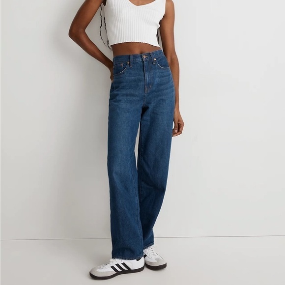 Madewell baggy straight jeans dark worn indigo wash